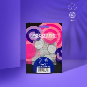 STALEKS PRO Vienkartinės šlifavimo kempinėlės-diskai pedikiūro diskui PODODISC L EXPERT 25 (25 vnt.)